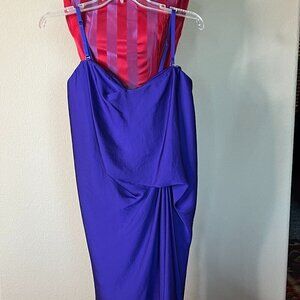 BCBG Dress Asymmetrical NWT. strapless or with straps. Silk